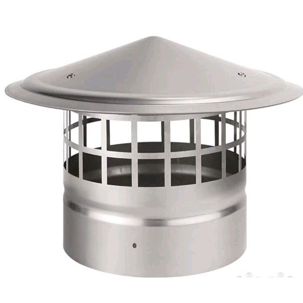 Cone Top Chimney Cap 4 Inch round Roof Rain Chimney Cove Wood Stove...